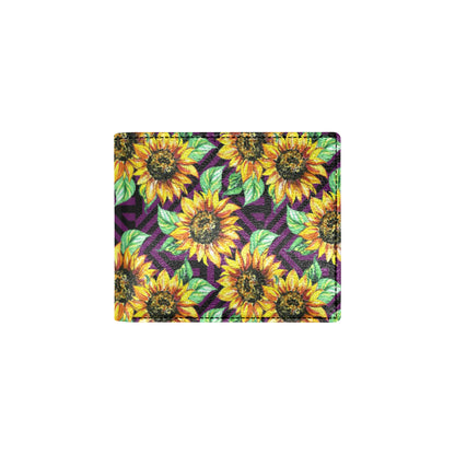 Sunflower Pattern Print Design SF012 Men's ID Card Wallet