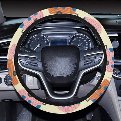 Camper Pattern Print Design 06 Steering Wheel Cover with Elastic Edge