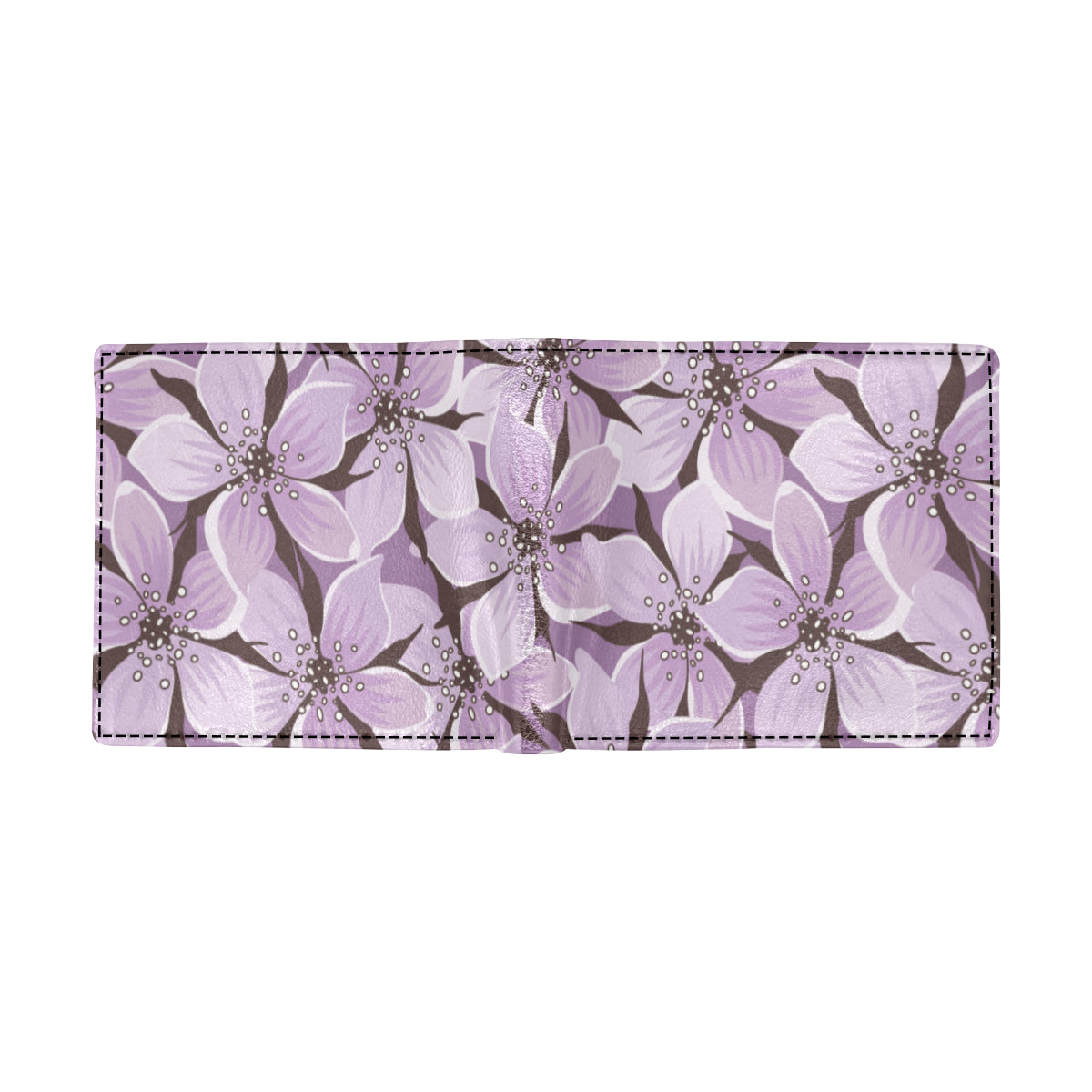 Lilac Pattern Print Design 01 Men's ID Card Wallet