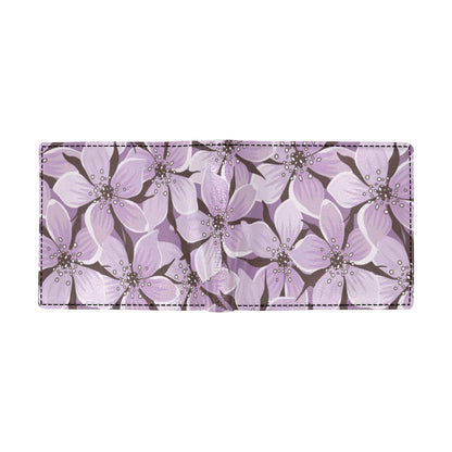Lilac Pattern Print Design 01 Men's ID Card Wallet