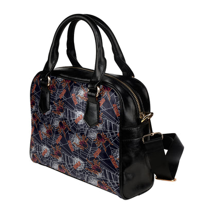Tarantula Spiderwebs Pattern Print Design 01 Shoulder Handbag