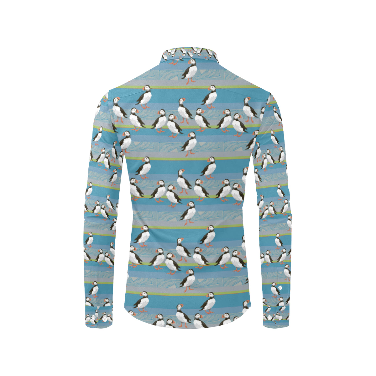 Puffin Pattern Print Design A01 Men's Long Sleeve Shirt