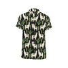 Llama Cactus Pattern Print Design 011 Men's Short Sleeve Button Up Shirt