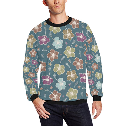 Hibiscus Pattern Print Design HB033 Men Long Sleeve Sweatshirt