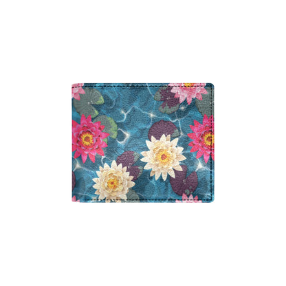 Water Lily Pattern Print Design WL05 Men's ID Card Wallet