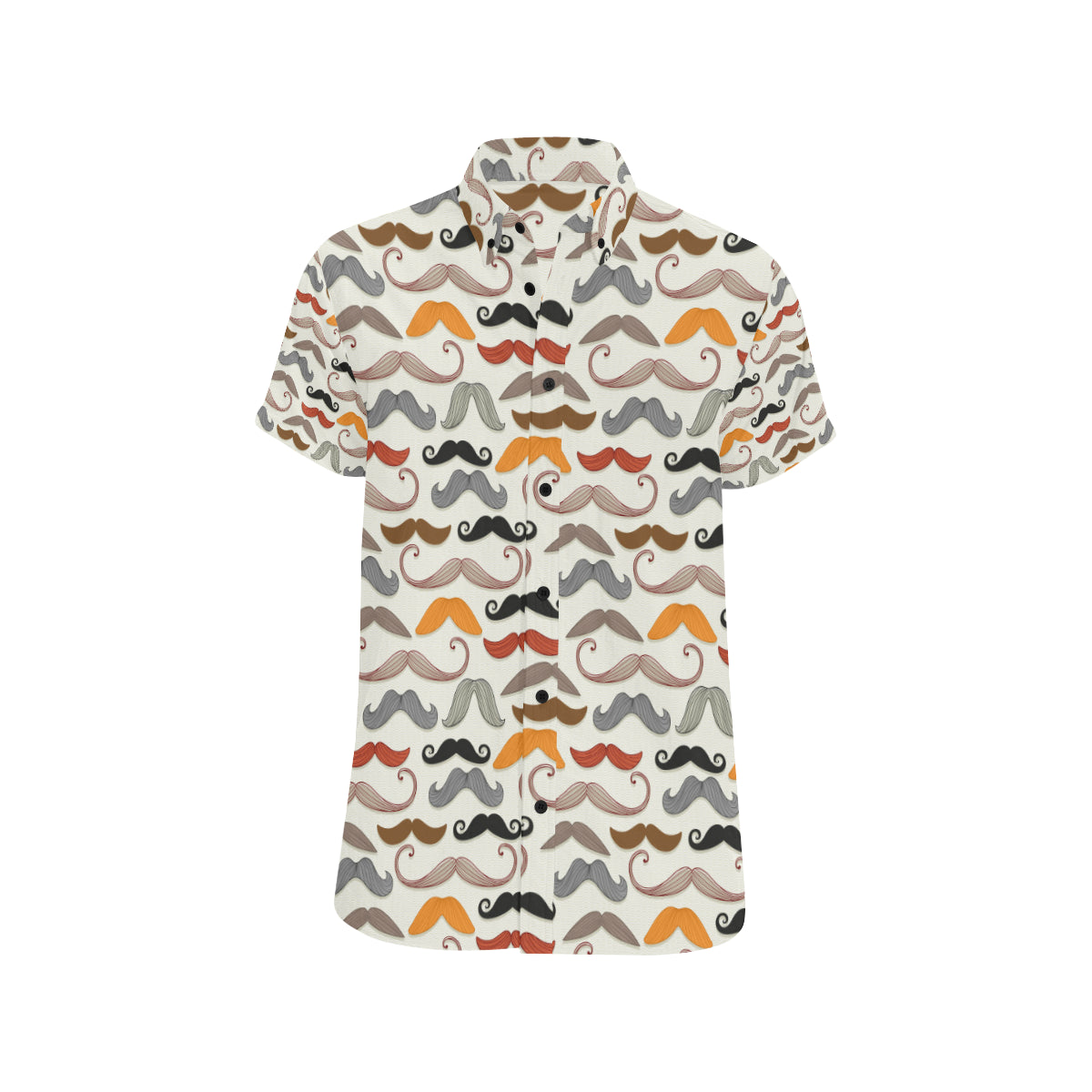 Mustache Pattern Print Design A02 Men's Short Sleeve Button Up Shirt