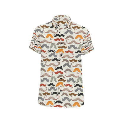 Mustache Pattern Print Design A02 Men's Short Sleeve Button Up Shirt