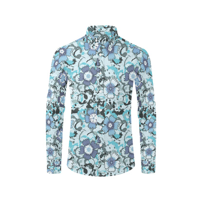 Carnations Pattern Print Design CN04 Men's Long Sleeve Shirt