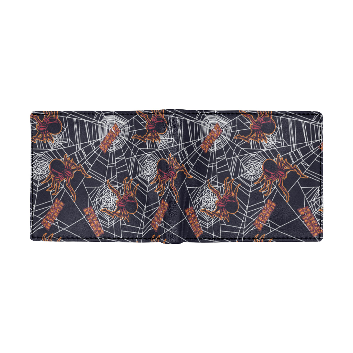 Tarantula Spiderwebs Pattern Print Design 01 Men's ID Card Wallet