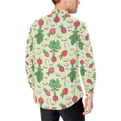 Radish Pattern Print Design A04 Men's Long Sleeve Shirt
