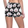 Orchid White Pattern Print Design OR09 Yoga Shorts