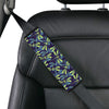 Dragonfly Lime Blue Print Pattern Car Seat Belt Cover