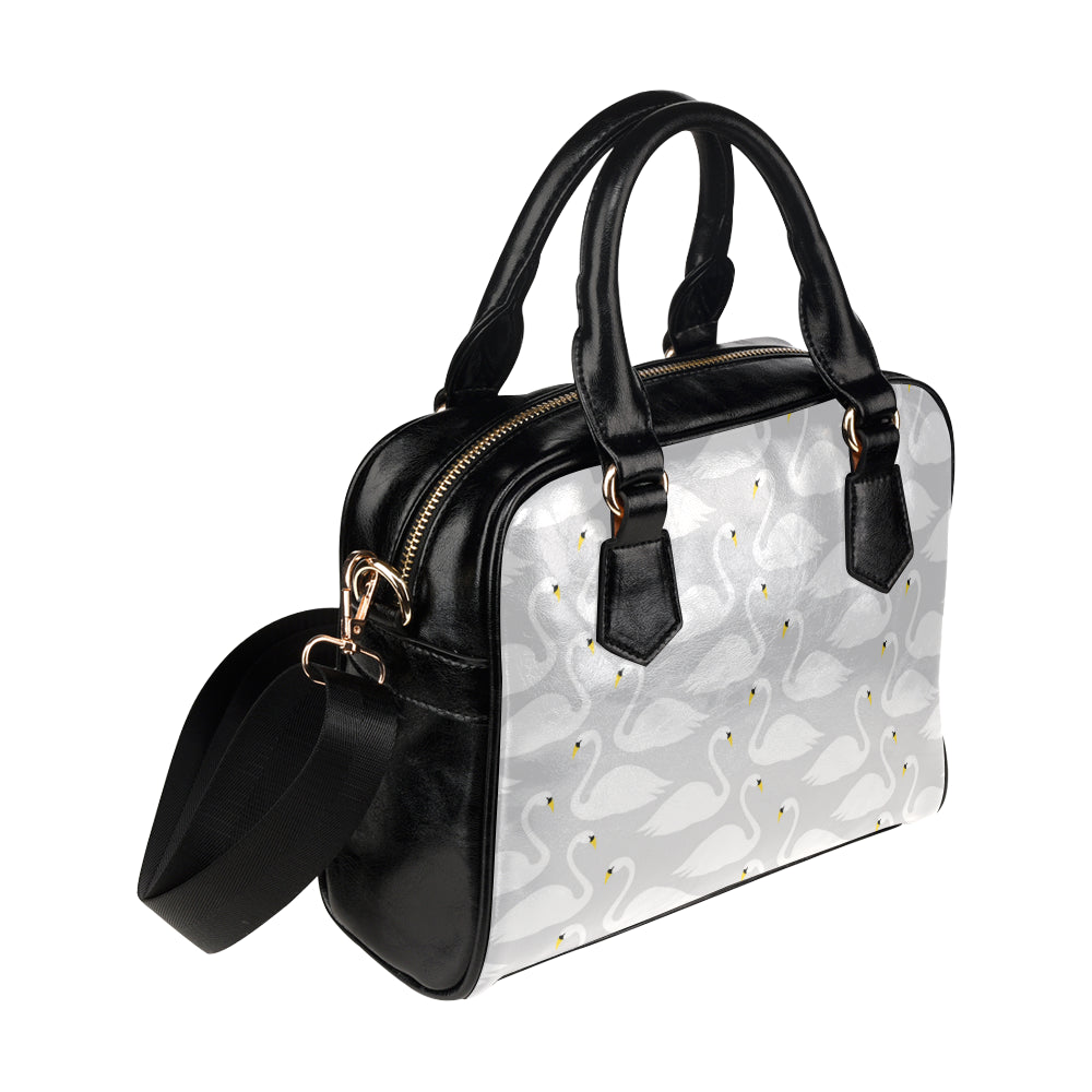 Swan Pattern Print Design 02 Shoulder Handbag