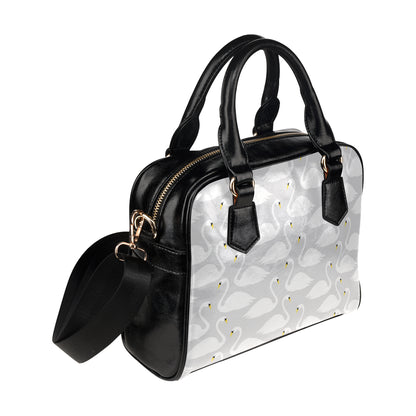 Swan Pattern Print Design 02 Shoulder Handbag
