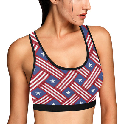 American flag Pattern Sports Bra