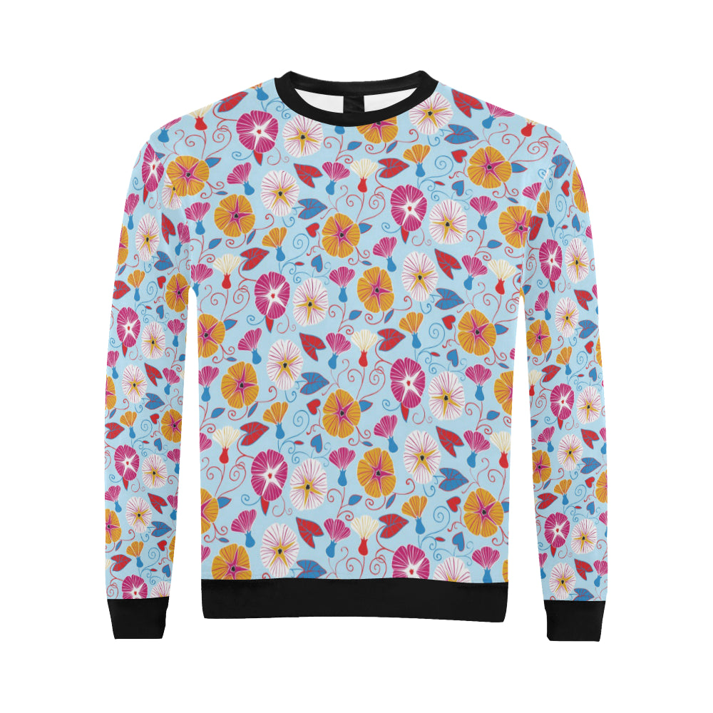 Morning Glory Pattern Print Design MG06 Men Long Sleeve Sweatshirt