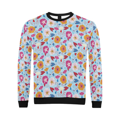 Morning Glory Pattern Print Design MG06 Men Long Sleeve Sweatshirt
