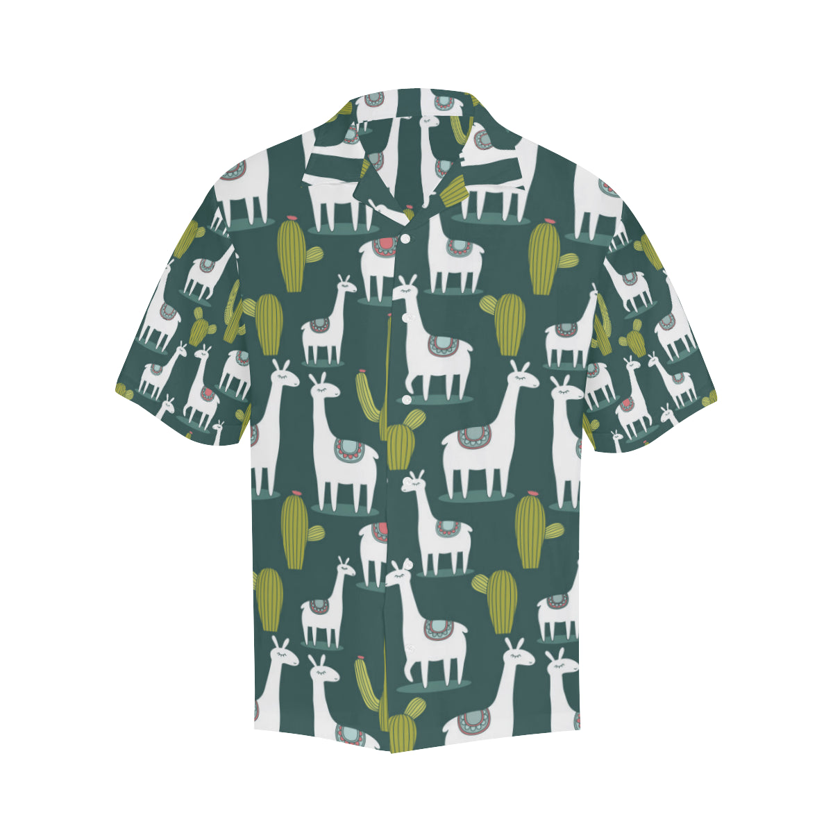 Llama Cactus Pattern Print Design 02 Men's Hawaiian Shirt