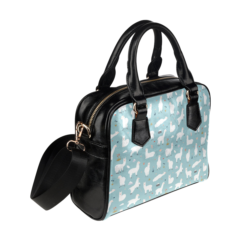 Alpaca Pattern Print Design 02 Shoulder Handbag