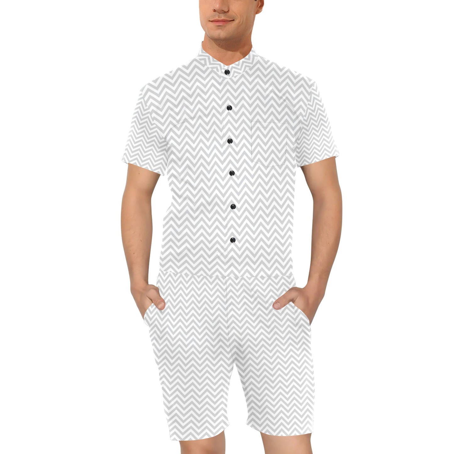 Chevron Print Design LKS401 Men's Romper