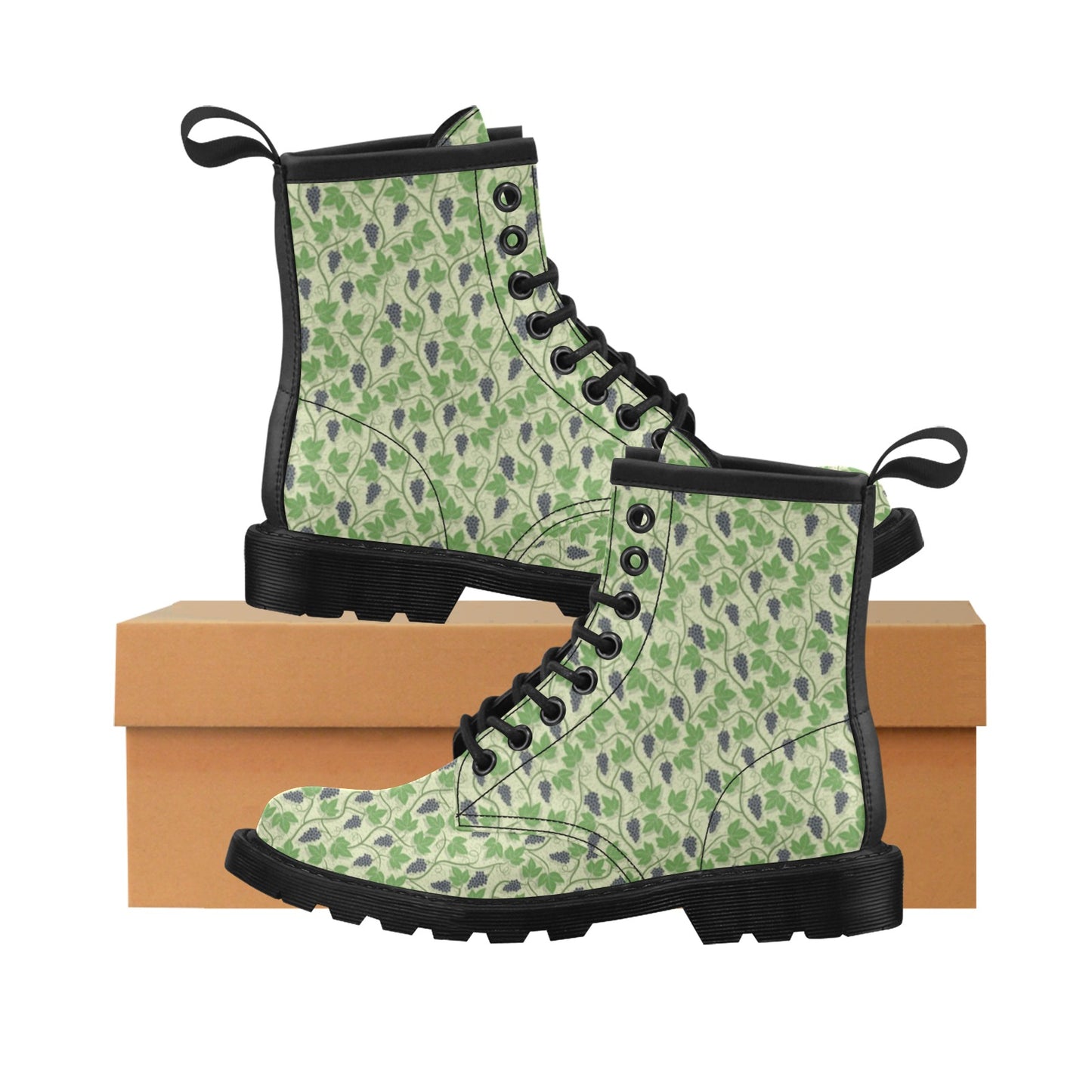 Wine Grape Thmed Print Women's Boots