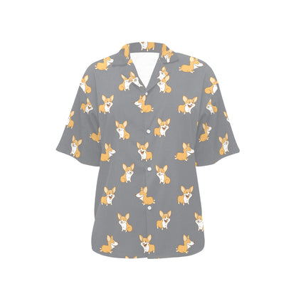 Pembroke Welsh Corgis Pattern Print Design A02 Women's Hawaiian Shirt