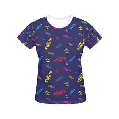 Surfboard Print Design LKS305 Women's  T-shirt