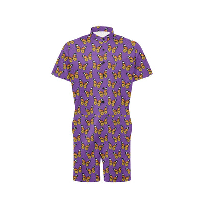 Monarch Butterfly Purple Print Pattern Men's Romper