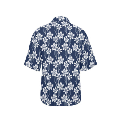 Daffodils Pattern Print Design DF09 Women's Hawaiian Shirt