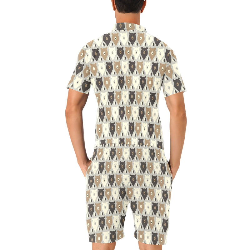 Bear Pattern Print Design 04 Men's Romper