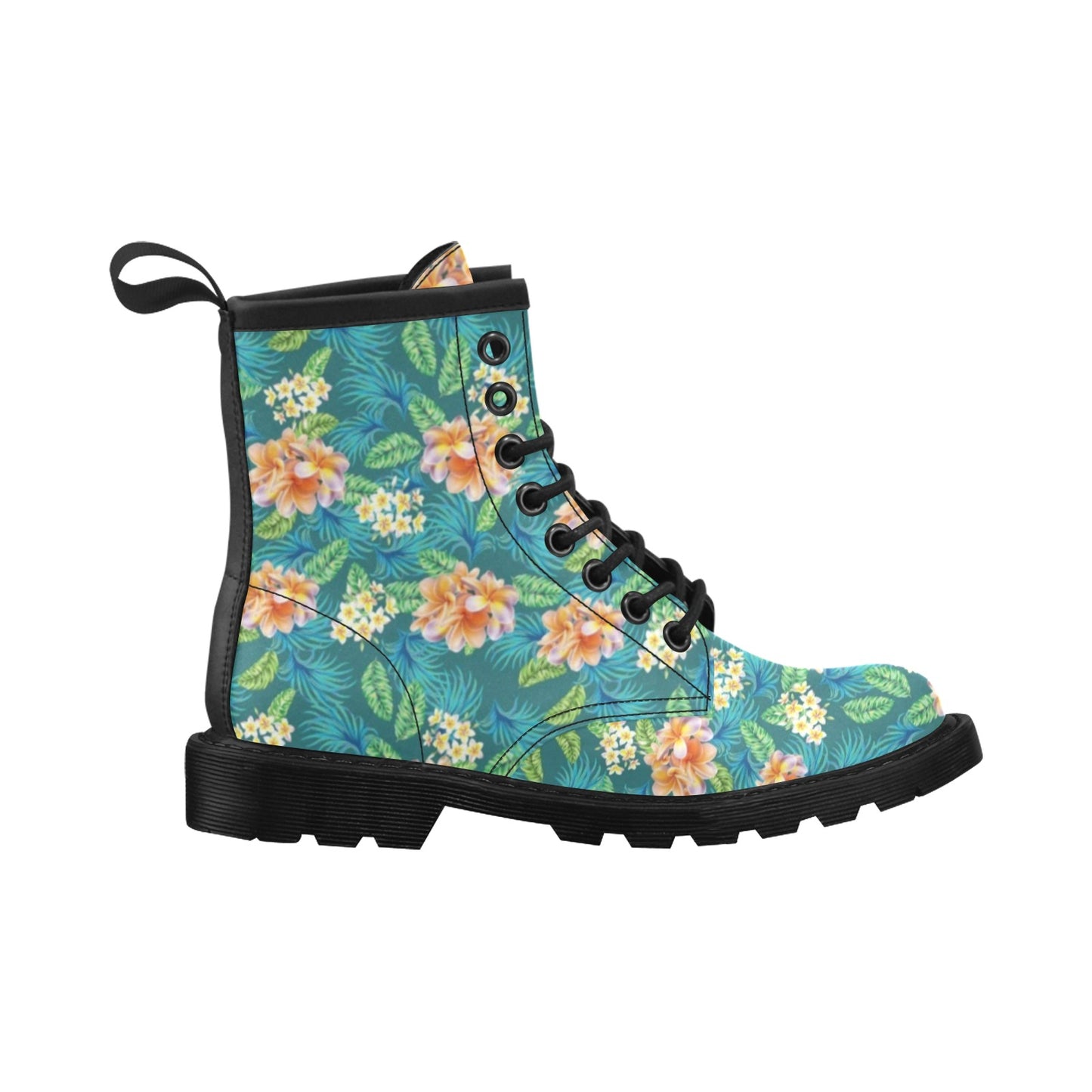 Plumeria Tropical Flower Design Print Women's Boots