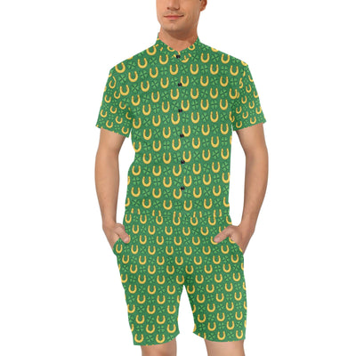 Shamrock Horseshoes Print Pattern Men's Romper