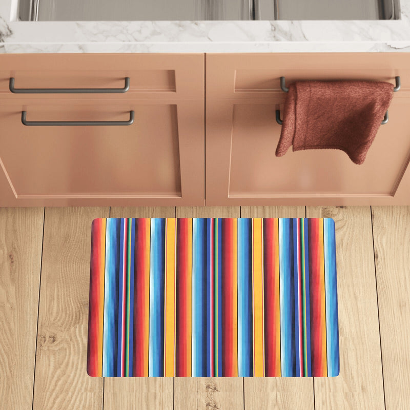 Mexican Blanket Stripe Print Pattern Kitchen Mat