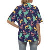 Shark Bite Pattern Women's Hawaiian Shirt