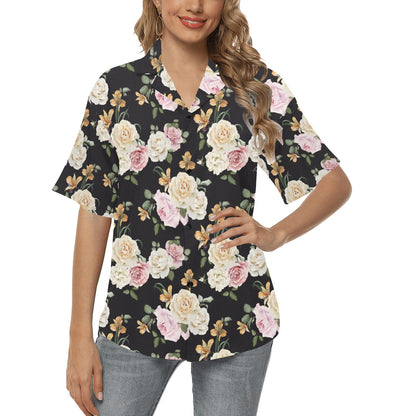Rose Pattern Print Design A01 Women's Hawaiian Shirt