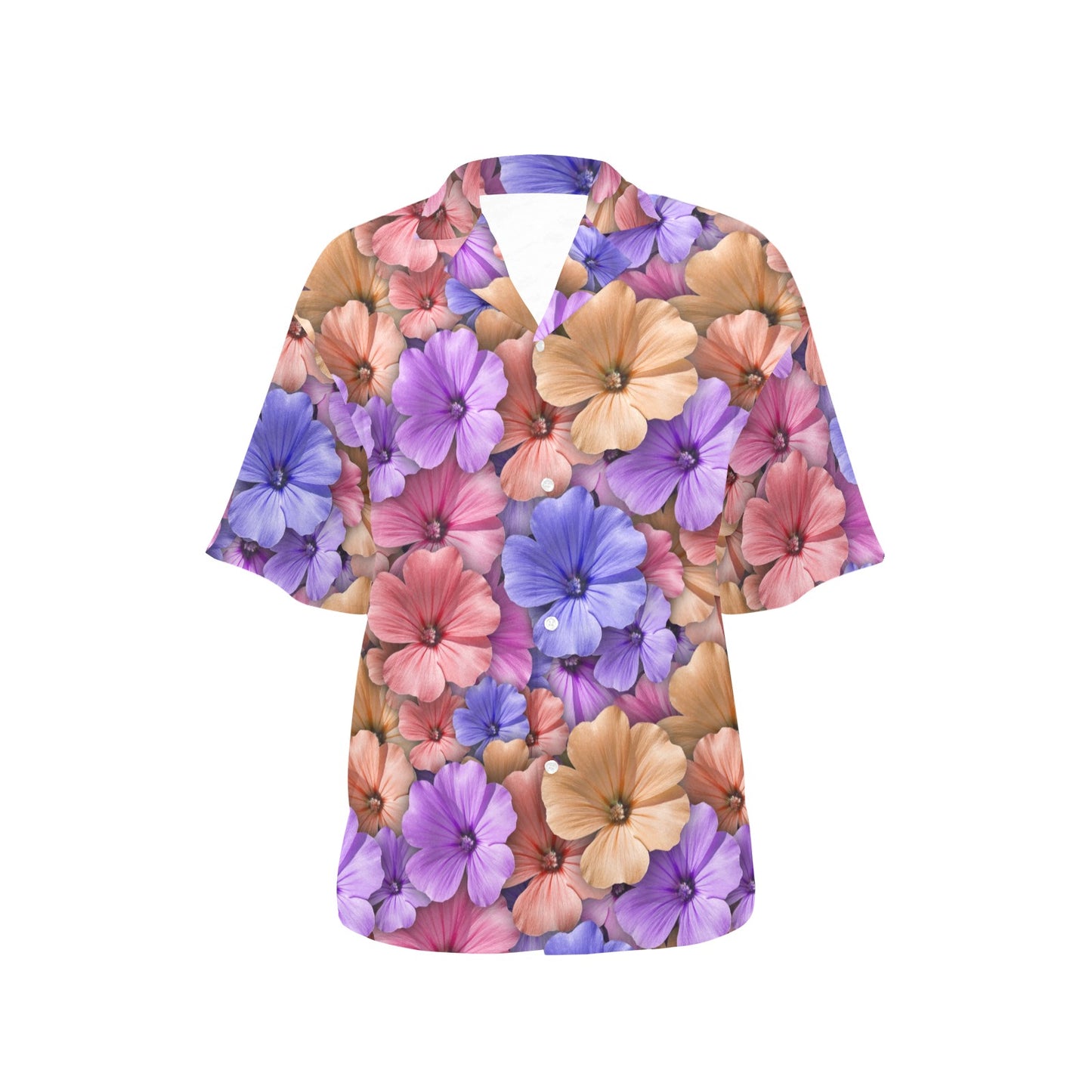 Colorful Geranium Pattern Women's Hawaiian Shirt