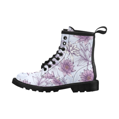 Water Lily Pattern Print Design WL01 Women's Boots