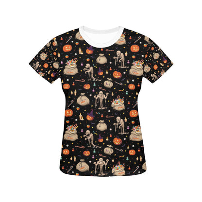 Mummy Halloween Print Design LKS303 Women's  T-shirt