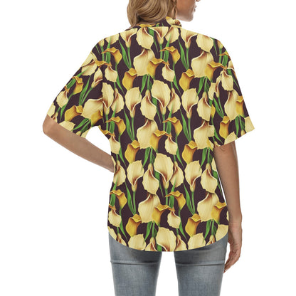 Lily Pattern Print Design LY013 Women's Hawaiian Shirt