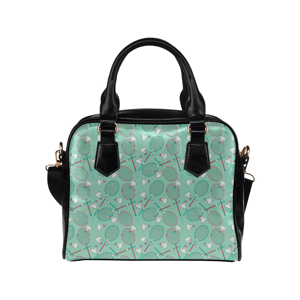 Badminton Pattern Print Design 05 Shoulder Handbag
