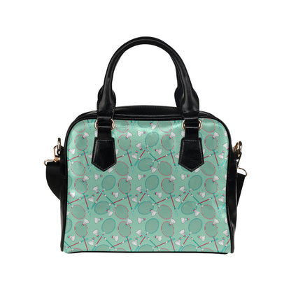 Badminton Pattern Print Design 05 Shoulder Handbag