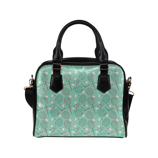 Badminton Pattern Print Design 05 Shoulder Handbag
