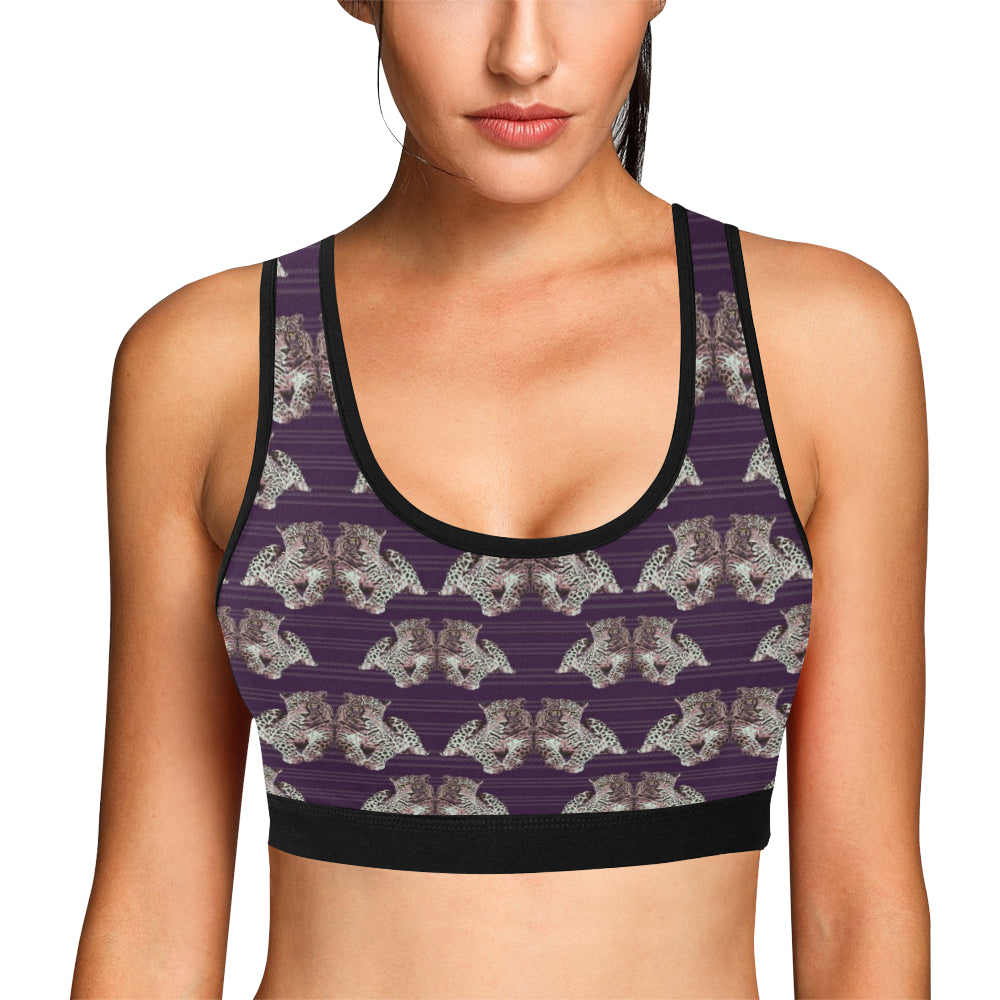 Leopard Pattern Print Design 01 Sports Bra