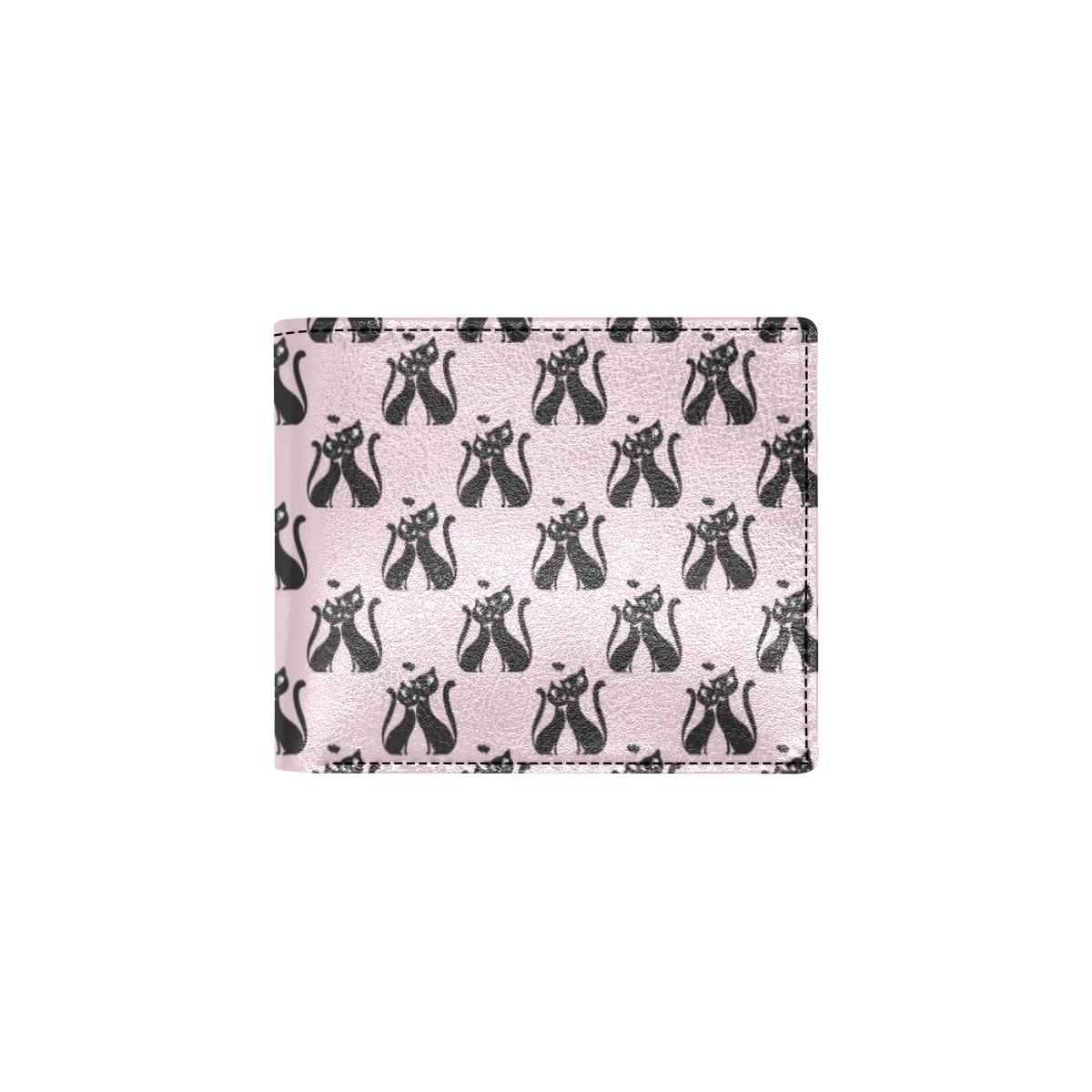 Black Cat Pattern Print Design 01 Men's ID Card Wallet