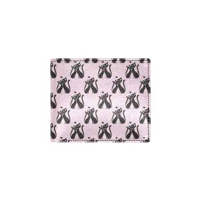 Black Cat Pattern Print Design 01 Men's ID Card Wallet