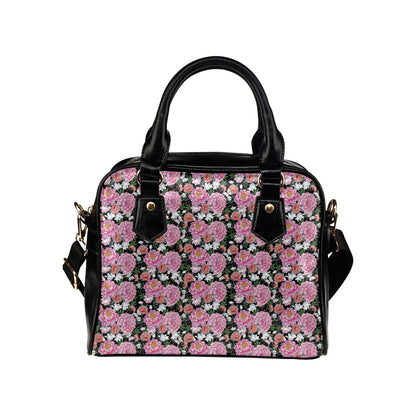 Dahlia Pattern Print Design 02 Shoulder Handbag