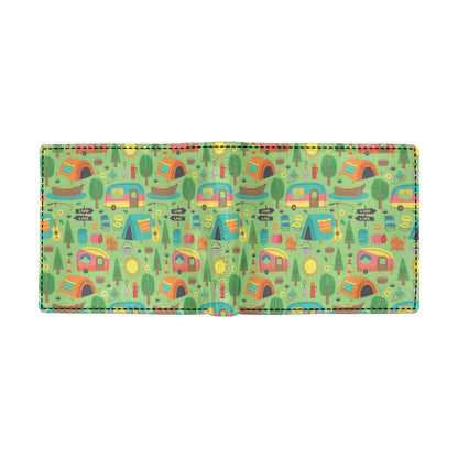 Camping Camper Pattern Print Design 04 Men's ID Card Wallet