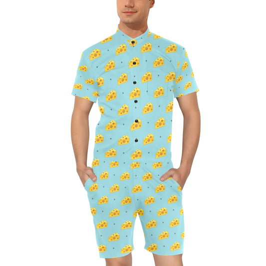 Cheese Pattern Print Design 02 Men's Romper