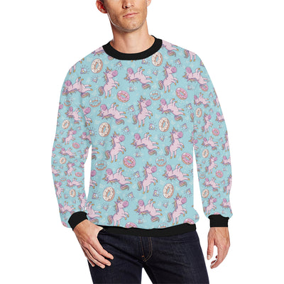 Donut Unicorn Pattern Print Design DN016 Men Long Sleeve Sweatshirt