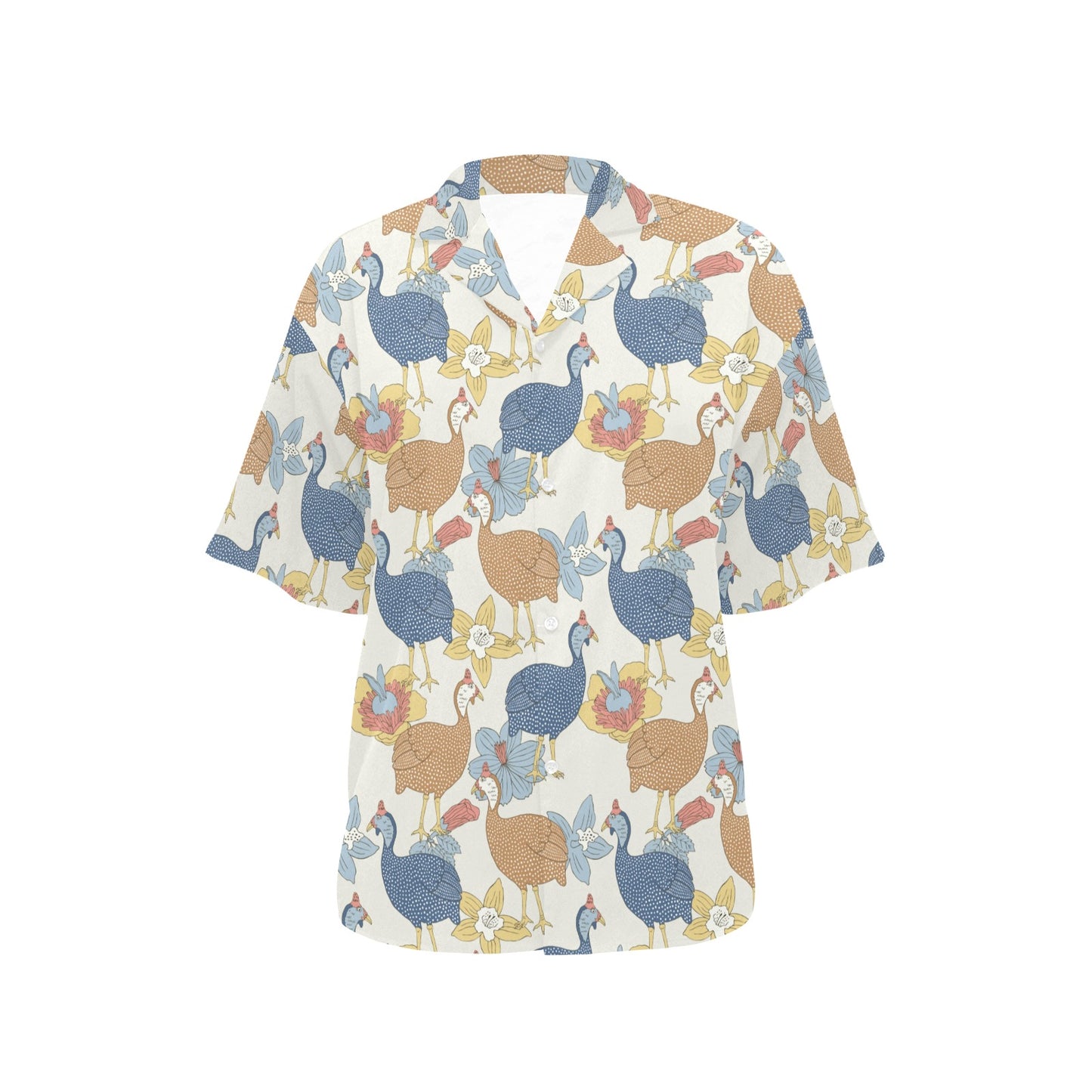 Guinea Fowl Pattern Print Design 01 Women's Hawaiian Shirt